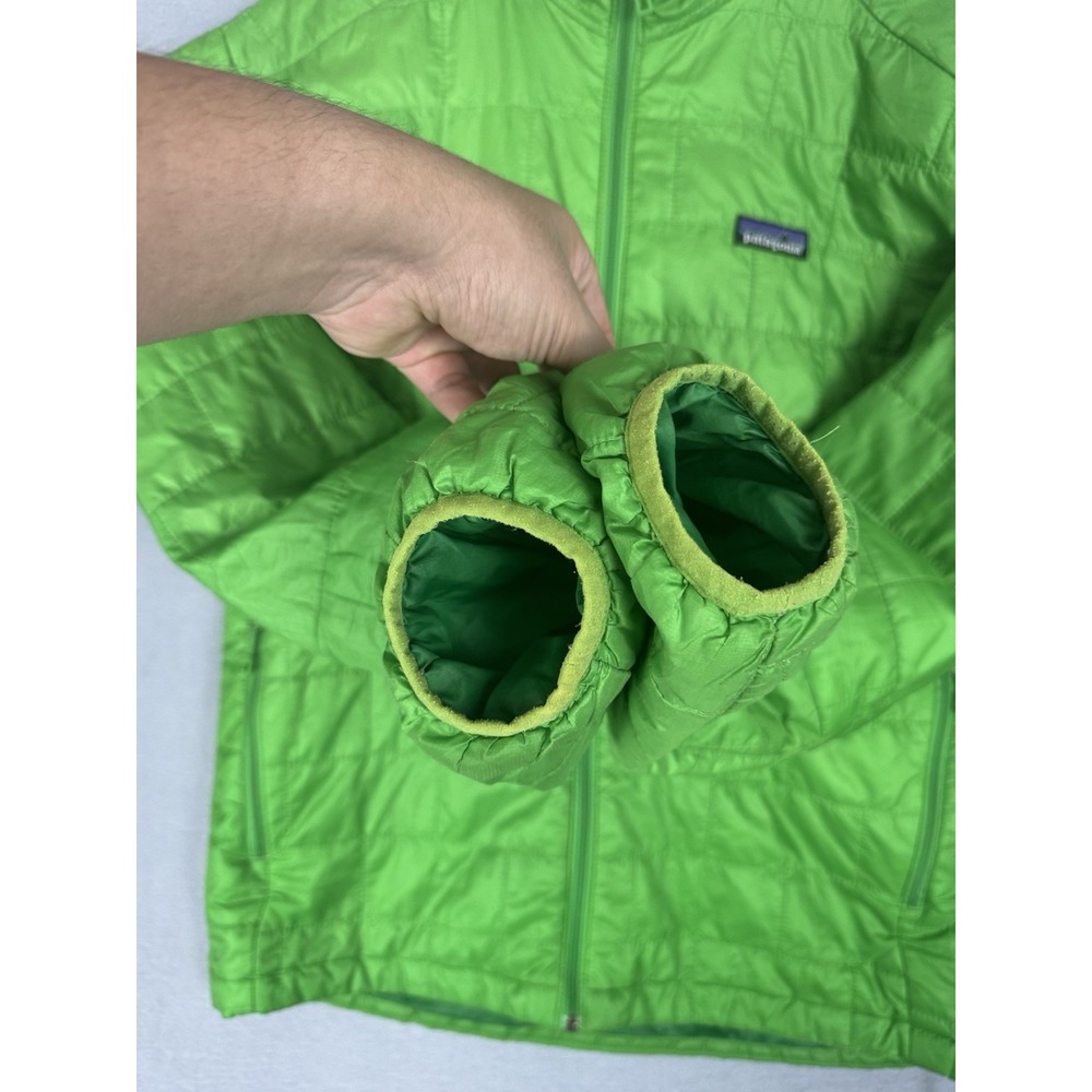 Patagonia Nano Puff Full Zip Up Mens Medium Green Quilted Hiking Jacket Utility - Picture 7 of 14